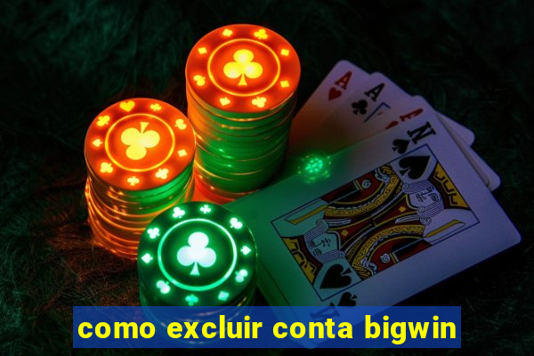 como excluir conta bigwin